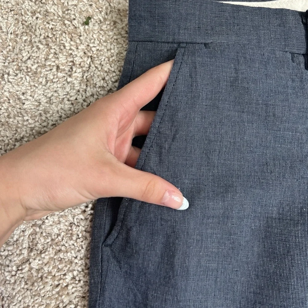Vintage J Crew Pants Bowery Linen Blend 32x32 Navy Trouser Corpcore Preppy